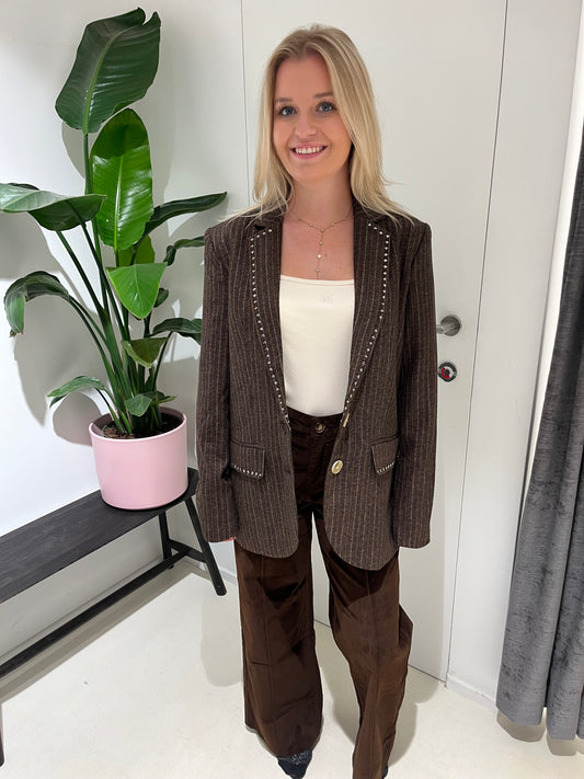 PAO BLAZER STUDS CHOCOLADE