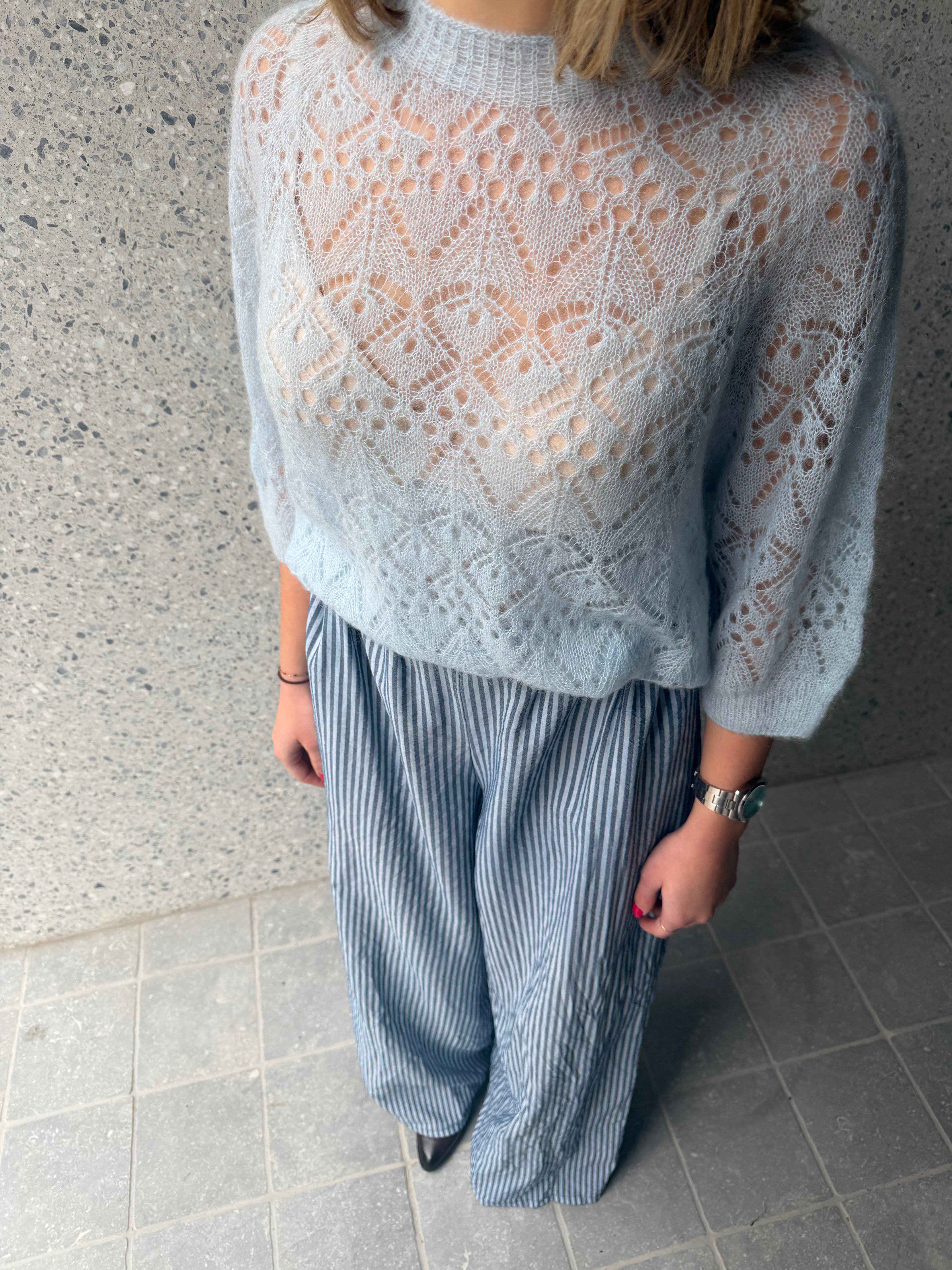 CHLOE GESTREEPTE BROEK MARINE