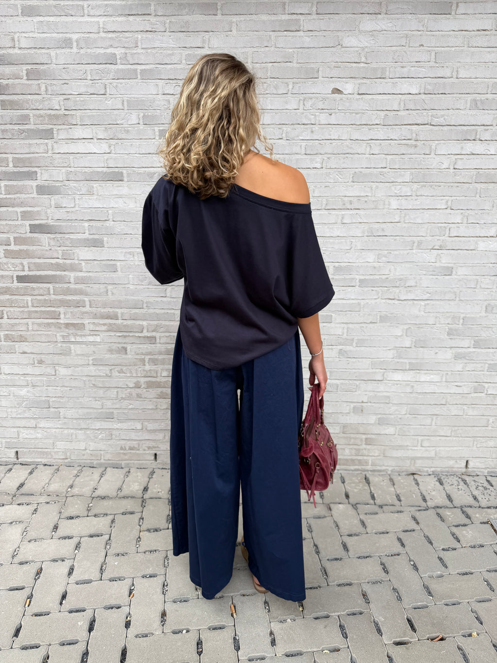 MICHELLE WIJDE BROEK BLAUW