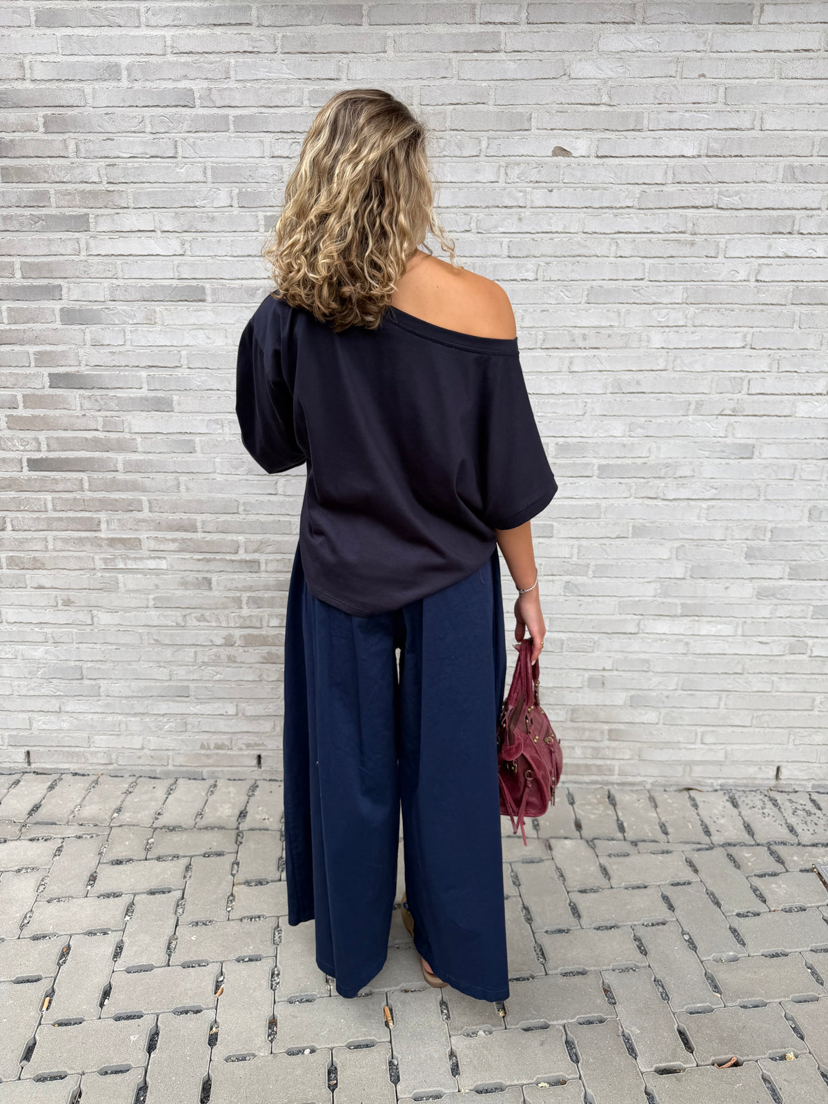 MICHELLE WIJDE BROEK BLAUW