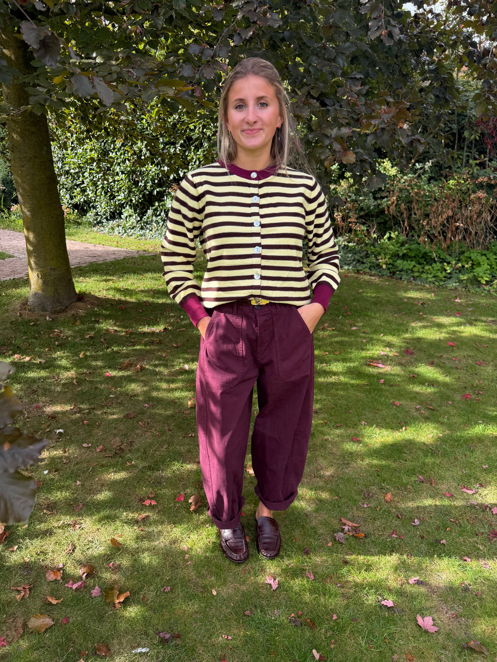 PANTALON OONA BARREL BORDEAUX