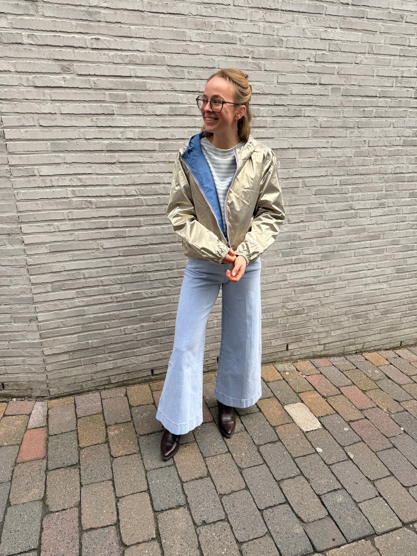 DORA OMKEERBARE REGENJAS LICHTBLAUW
