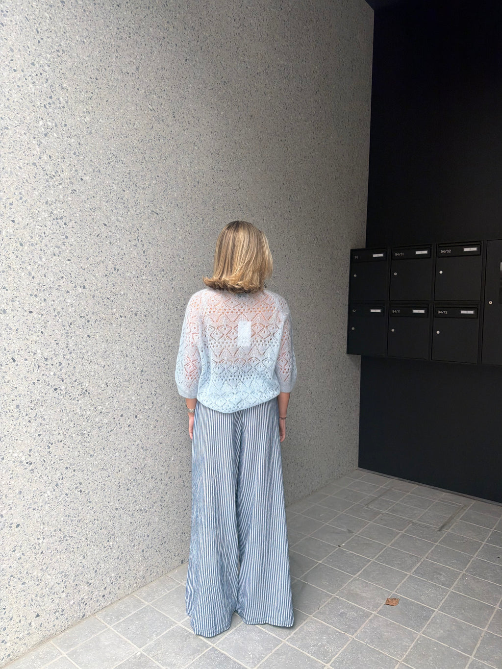 CHLOE GESTREEPTE BROEK MARINE