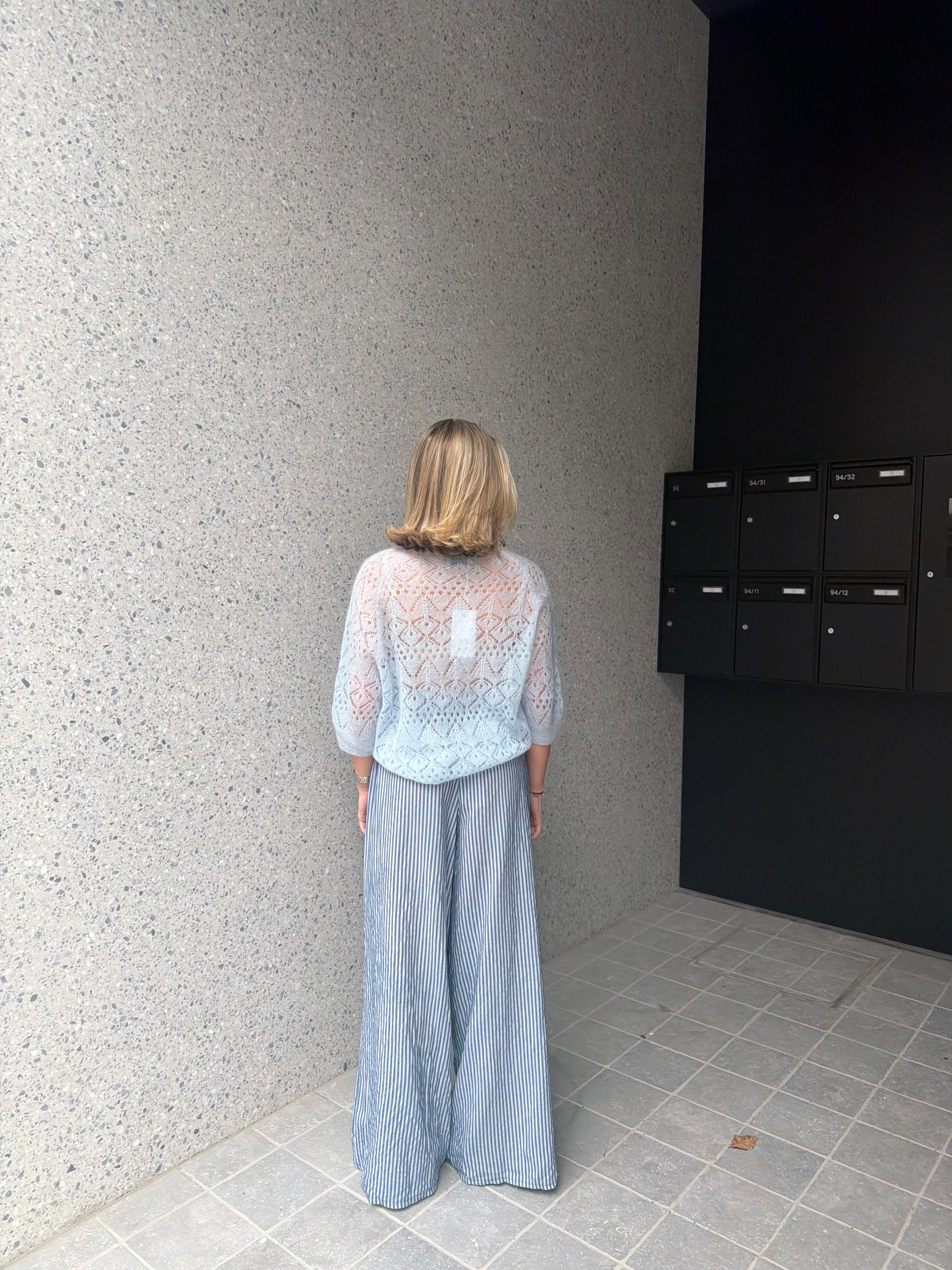 CHLOE GESTREEPTE BROEK MARINE