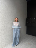 CHLOE GESTREEPTE BROEK MARINE