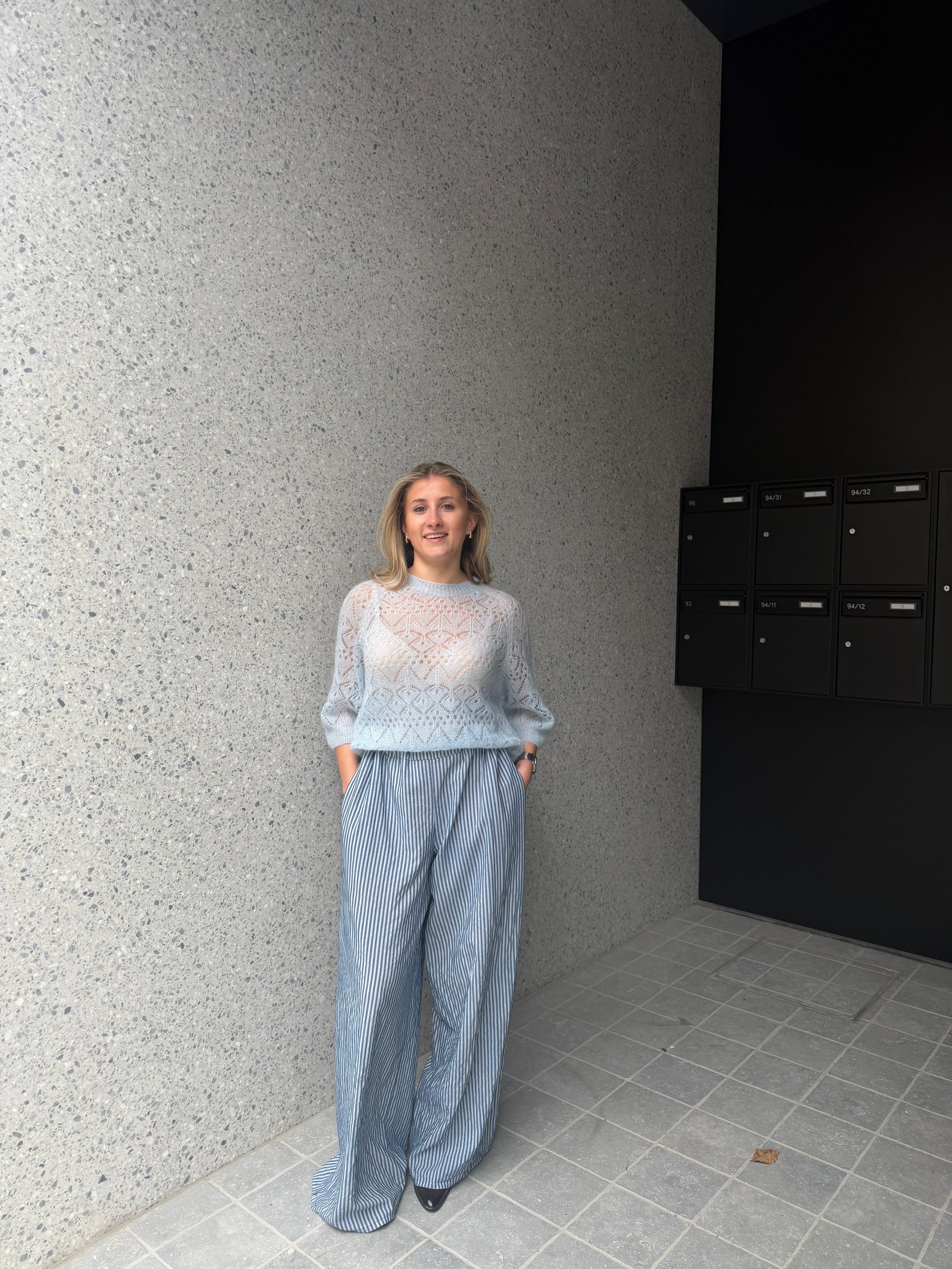 CHLOE GESTREEPTE BROEK MARINE