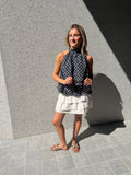 BALLOON BLOUSE POLKADOT BLAUW