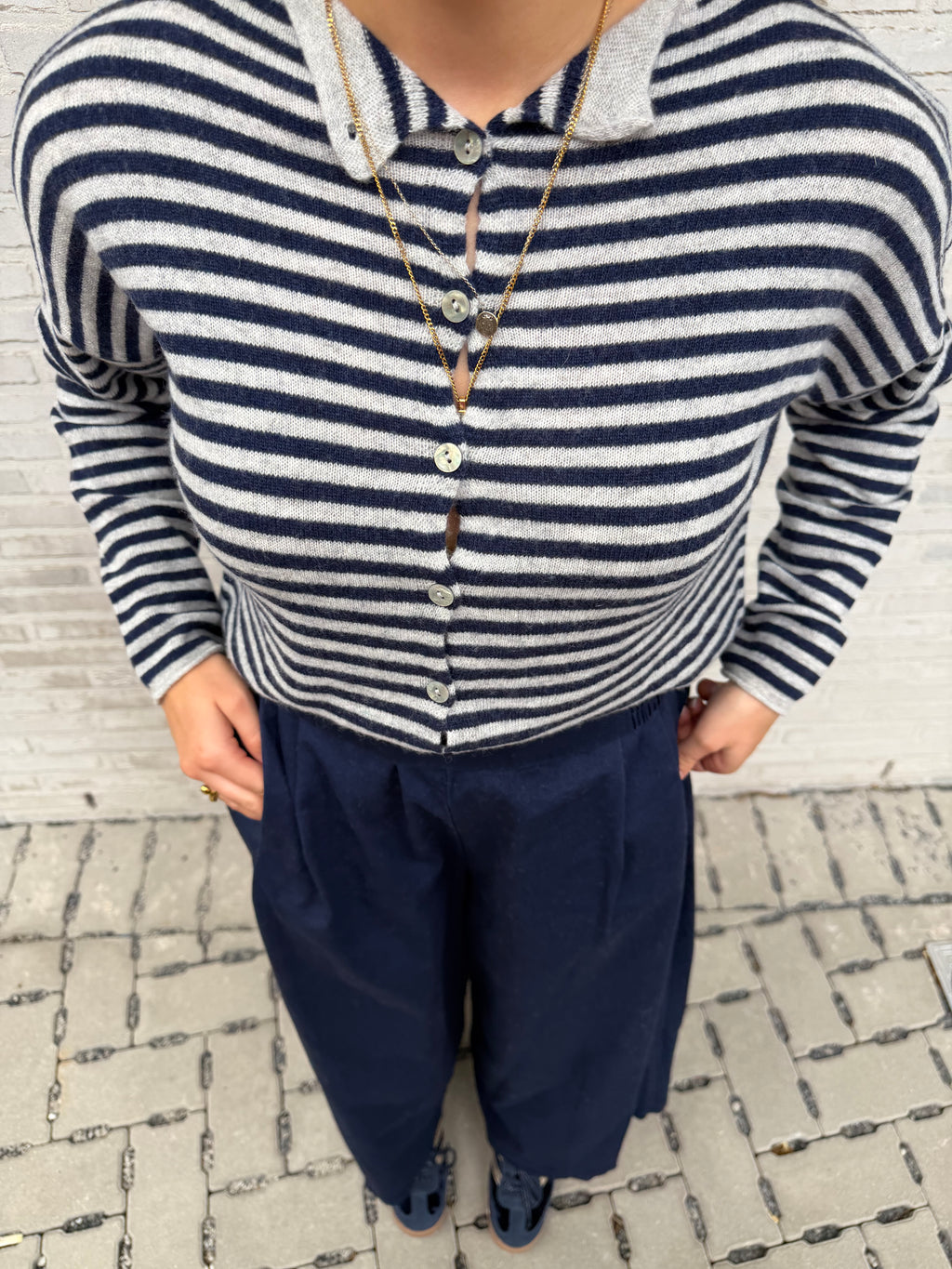 FELICE GILET GRIJS/ BLAUW