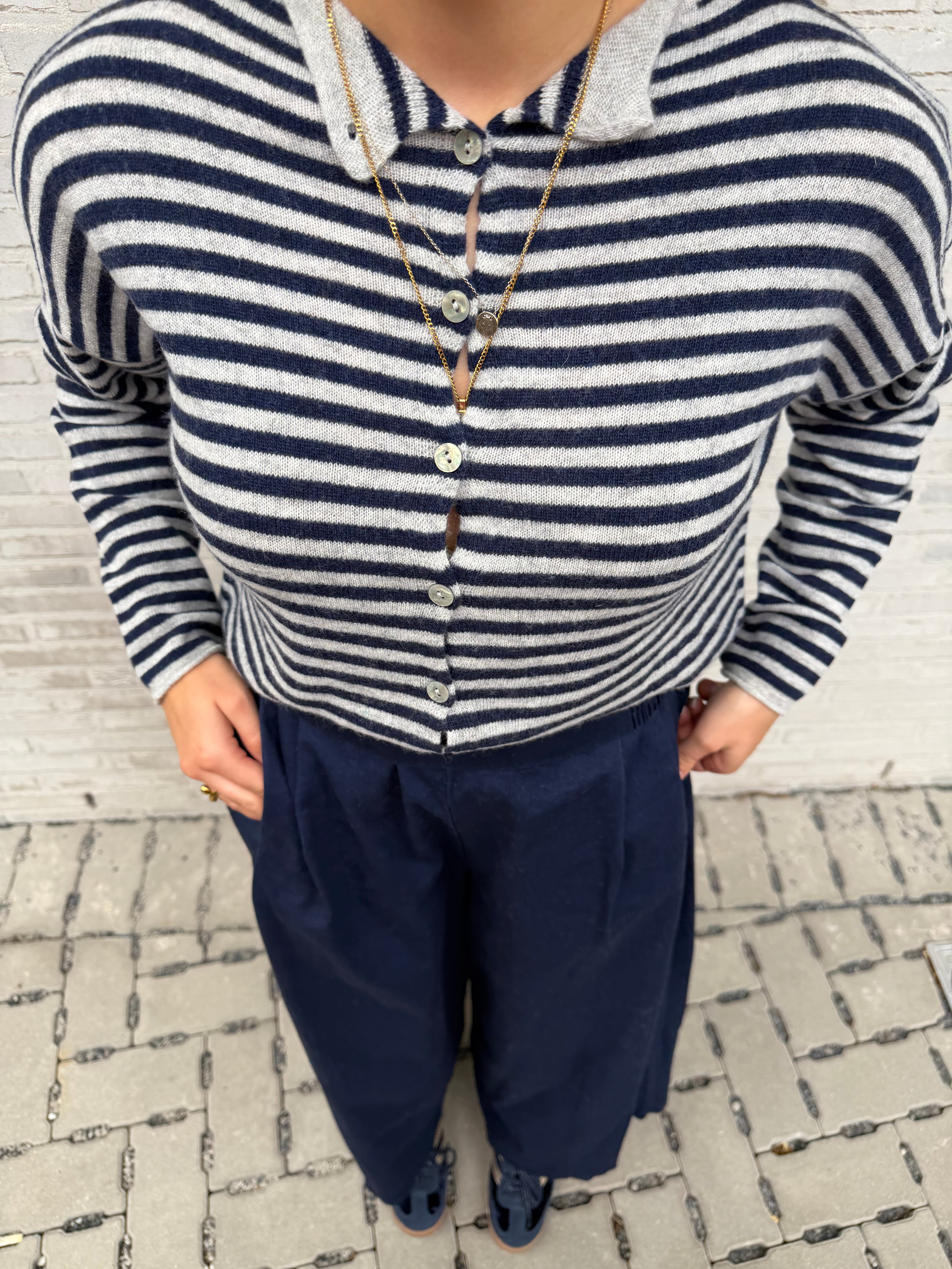 FELICE GILET GRIJS/ BLAUW