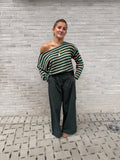 JOELLE OFF SHOULDER GROEN/BEIGE