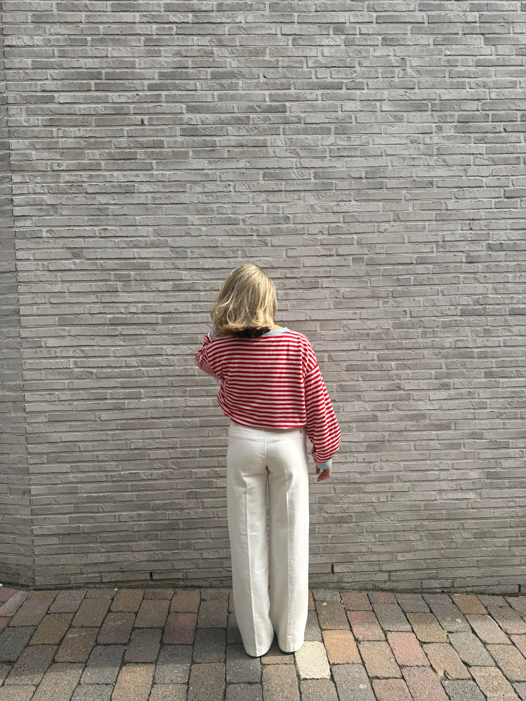 LIZZY SWEATER ROOD/BLAUW