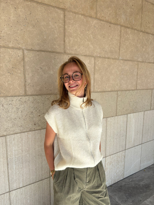 LUKA GILET MET COL ECRU