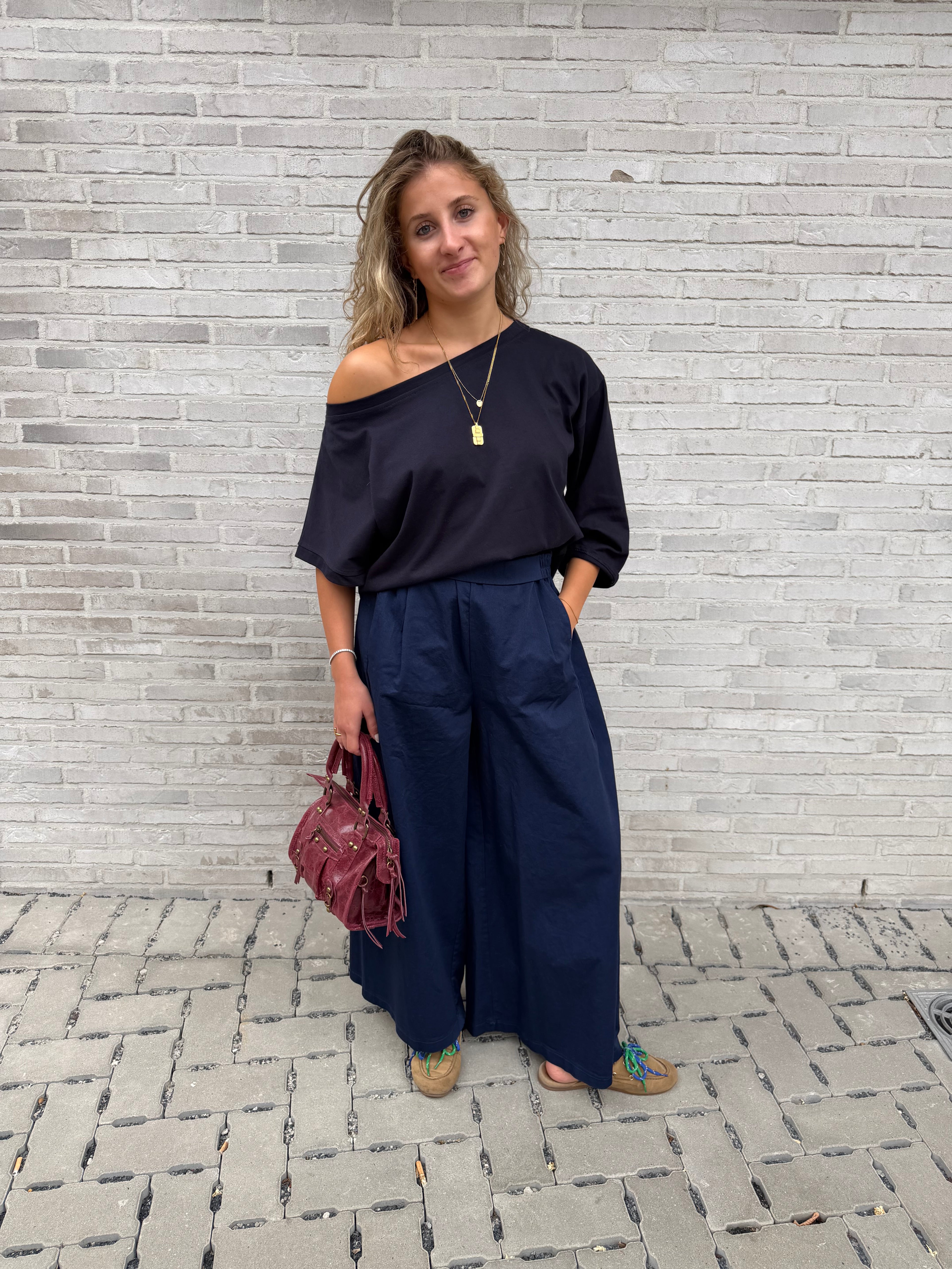 MICHELLE WIJDE BROEK BLAUW