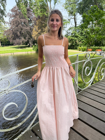 BELLE LANGE JURK ROZE