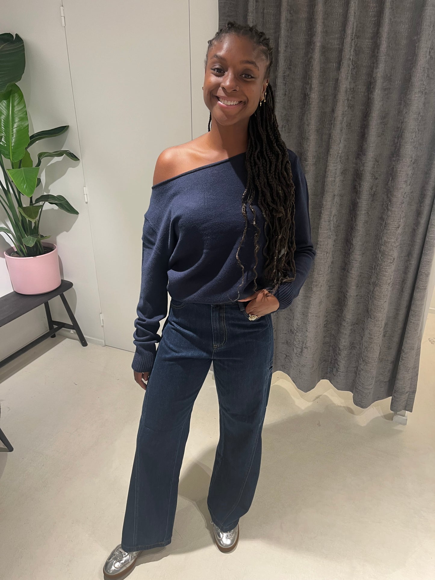 BELLE OFF SHOULDER BLAUW