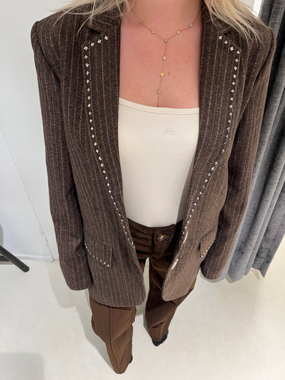 PAO BLAZER STUDS CHOCOLADE