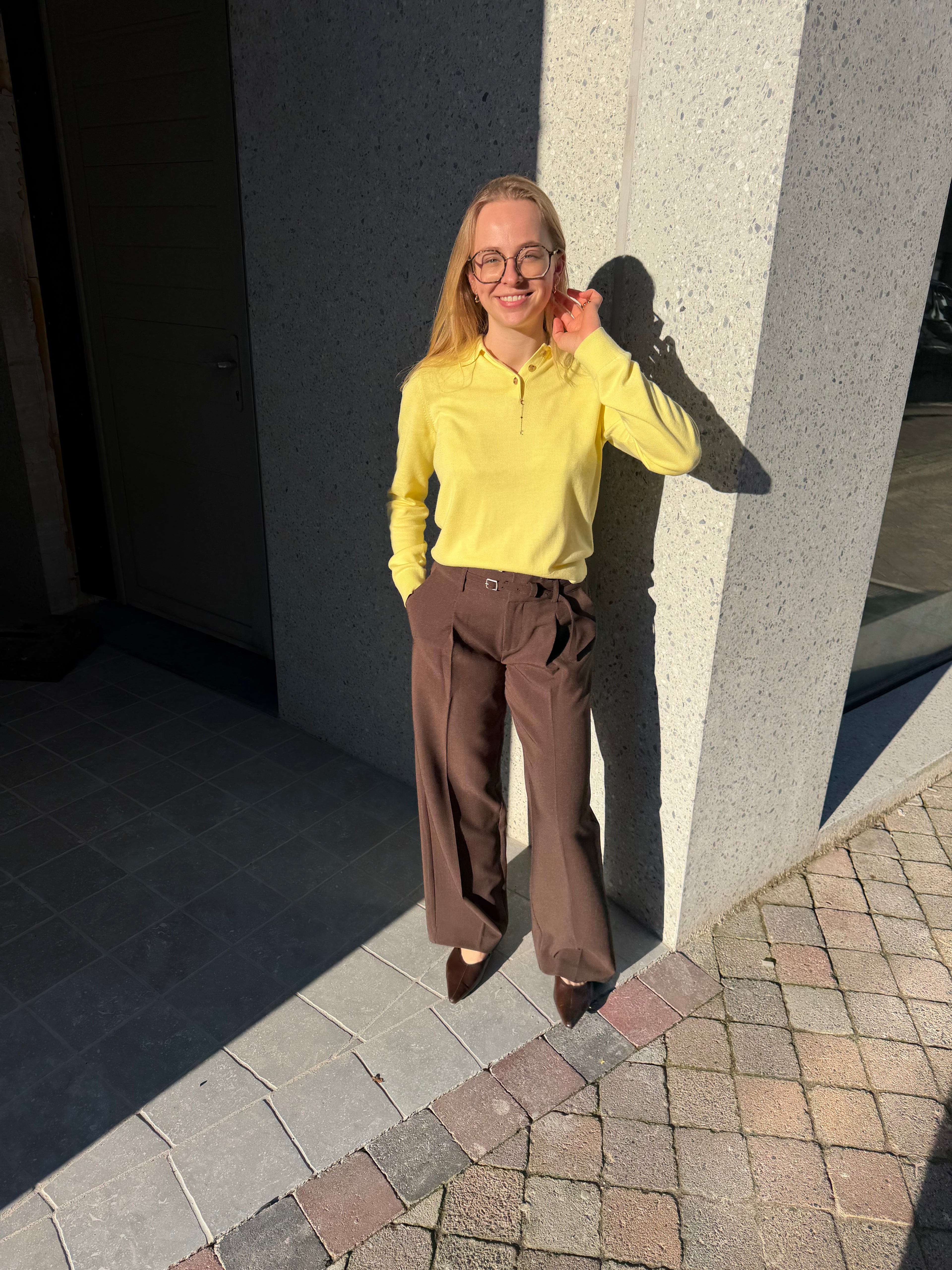 MAXINE POLO TRUI GEEL