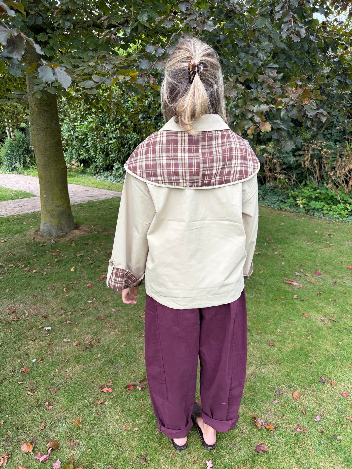 PANTALON OONA BARREL BORDEAUX