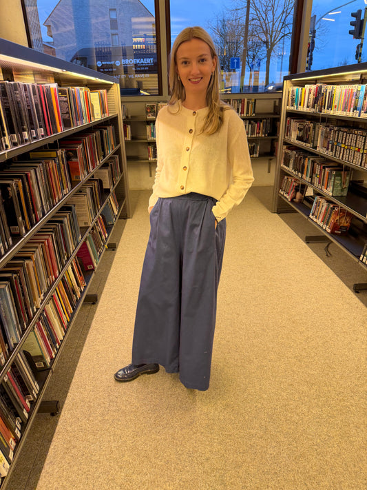 MICHELLE WIJDE BROEK BLAUW