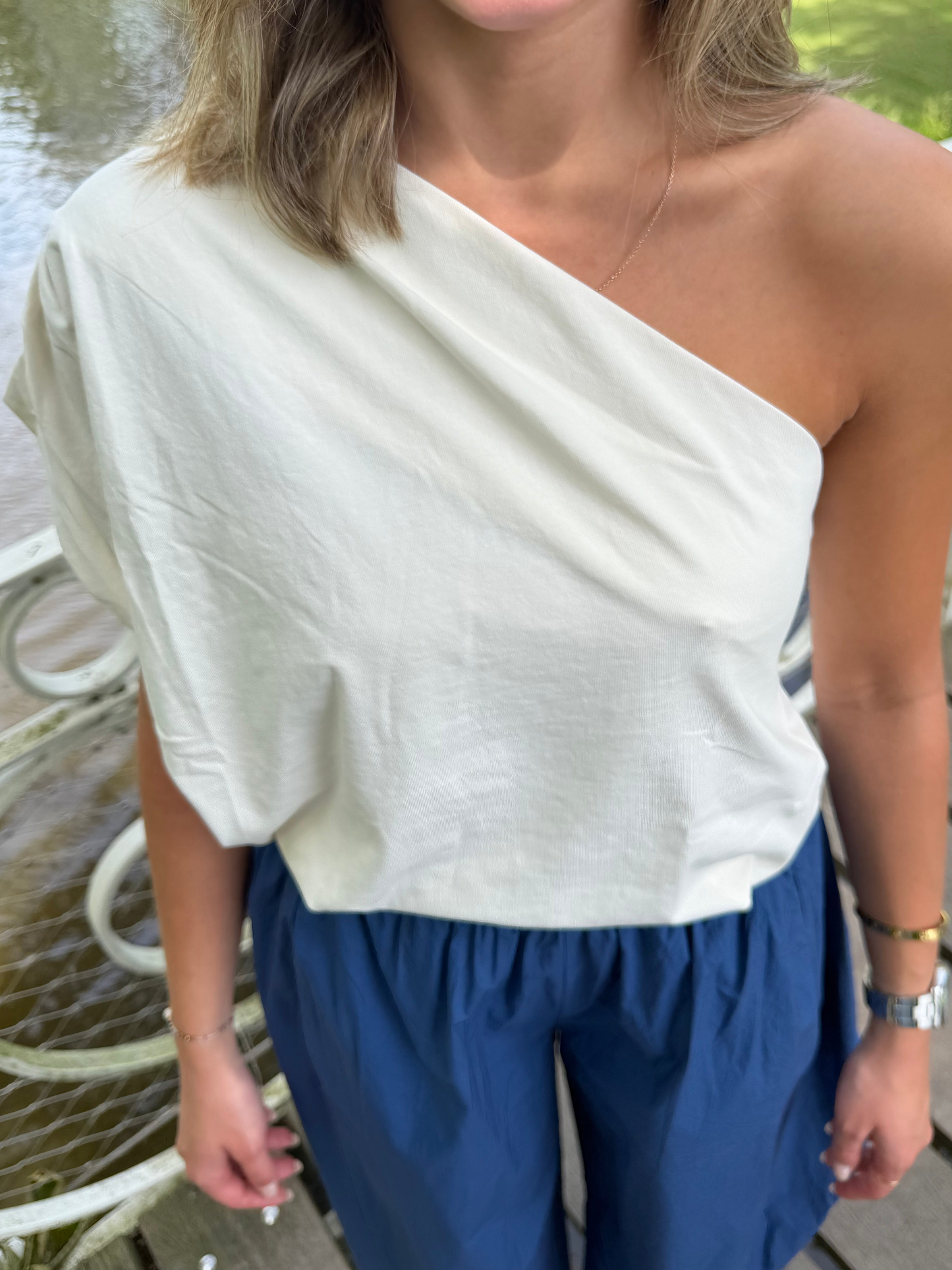 OLIVIA OFF SHOULDER TOP ECRU