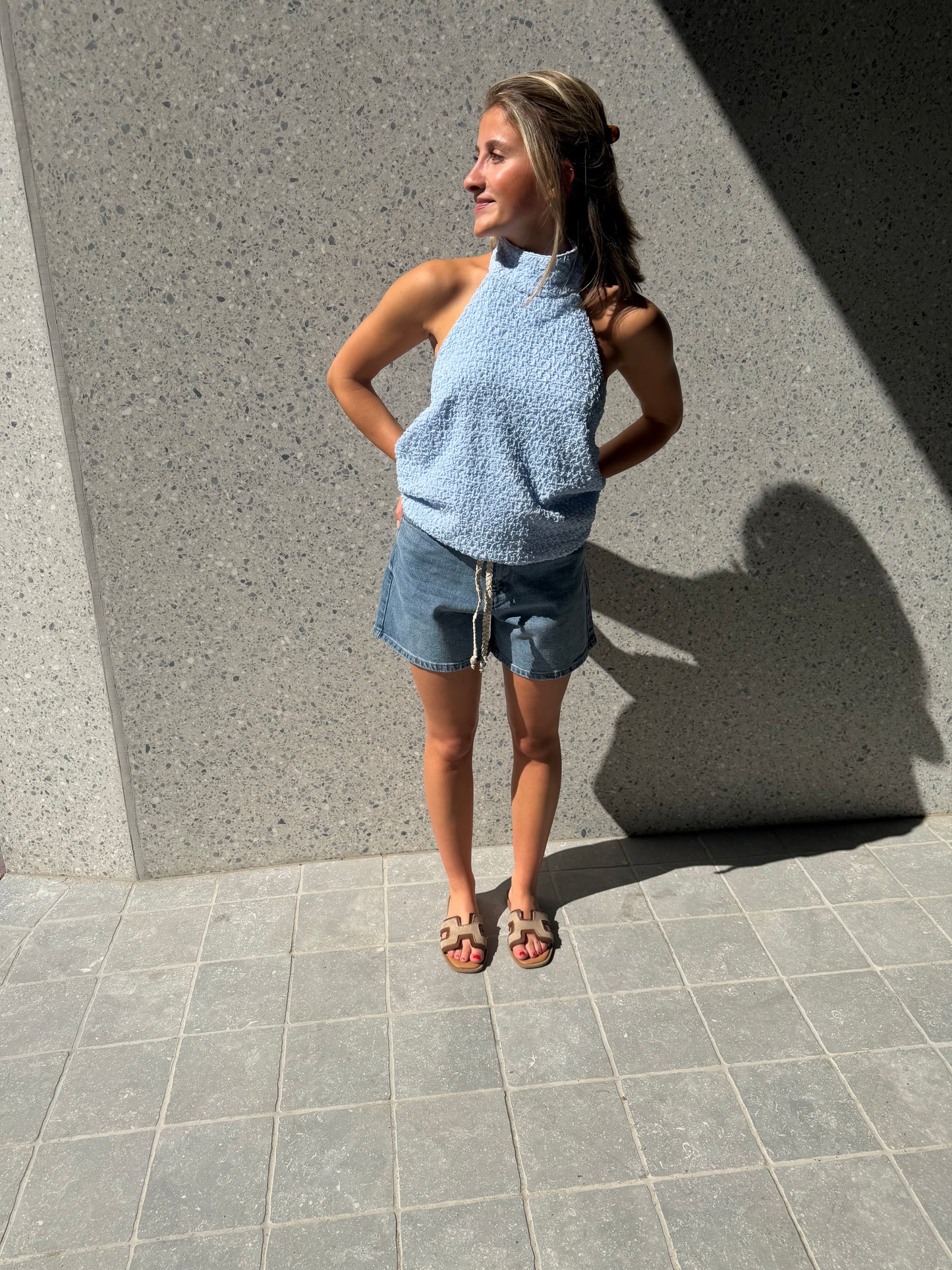 MIRANDA TOP LICHTBLAUW