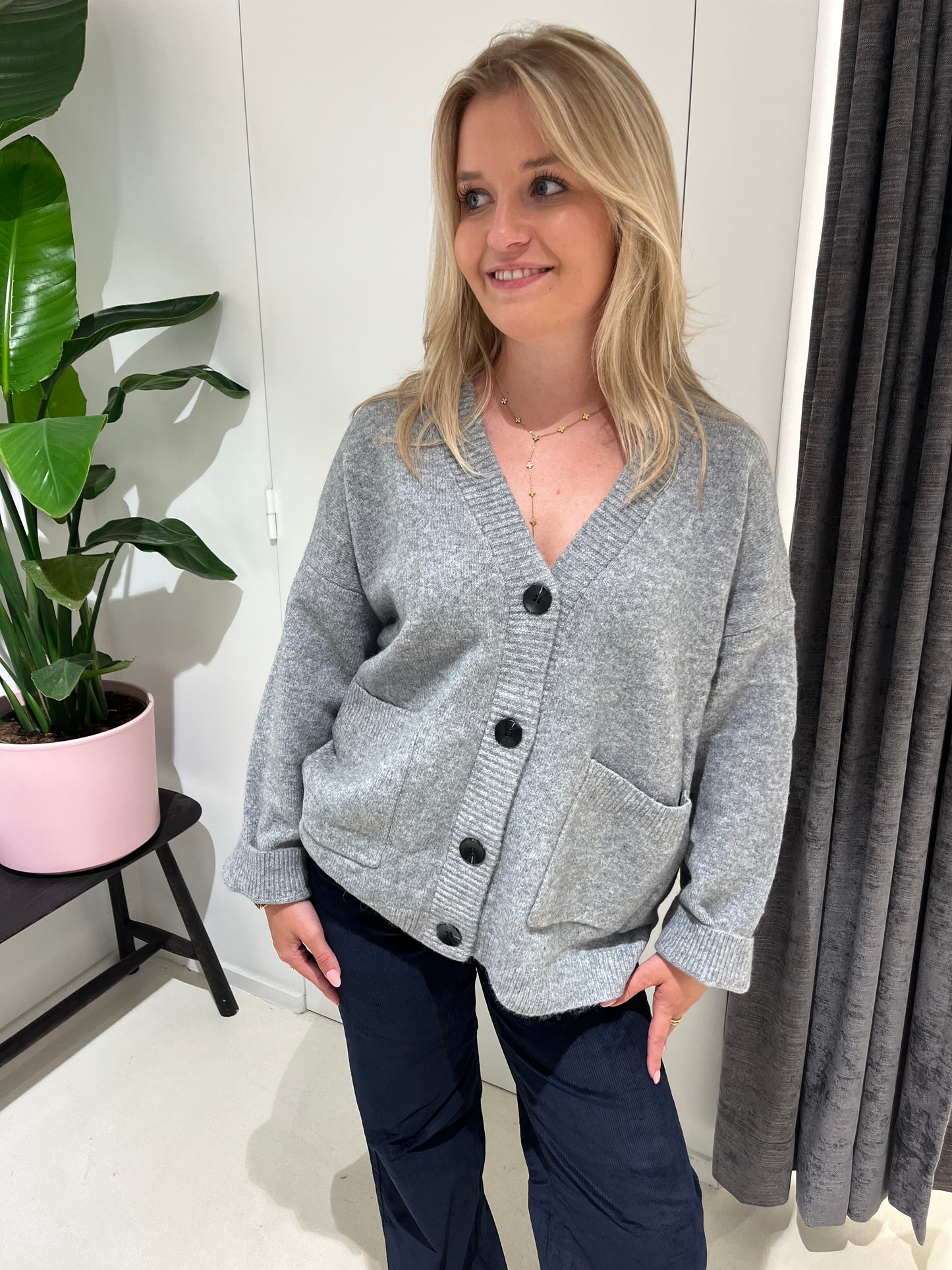 CAROLINE GILET GRIJS