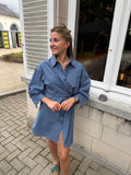 ROBE MORGAN À CARREAUX BLEUE