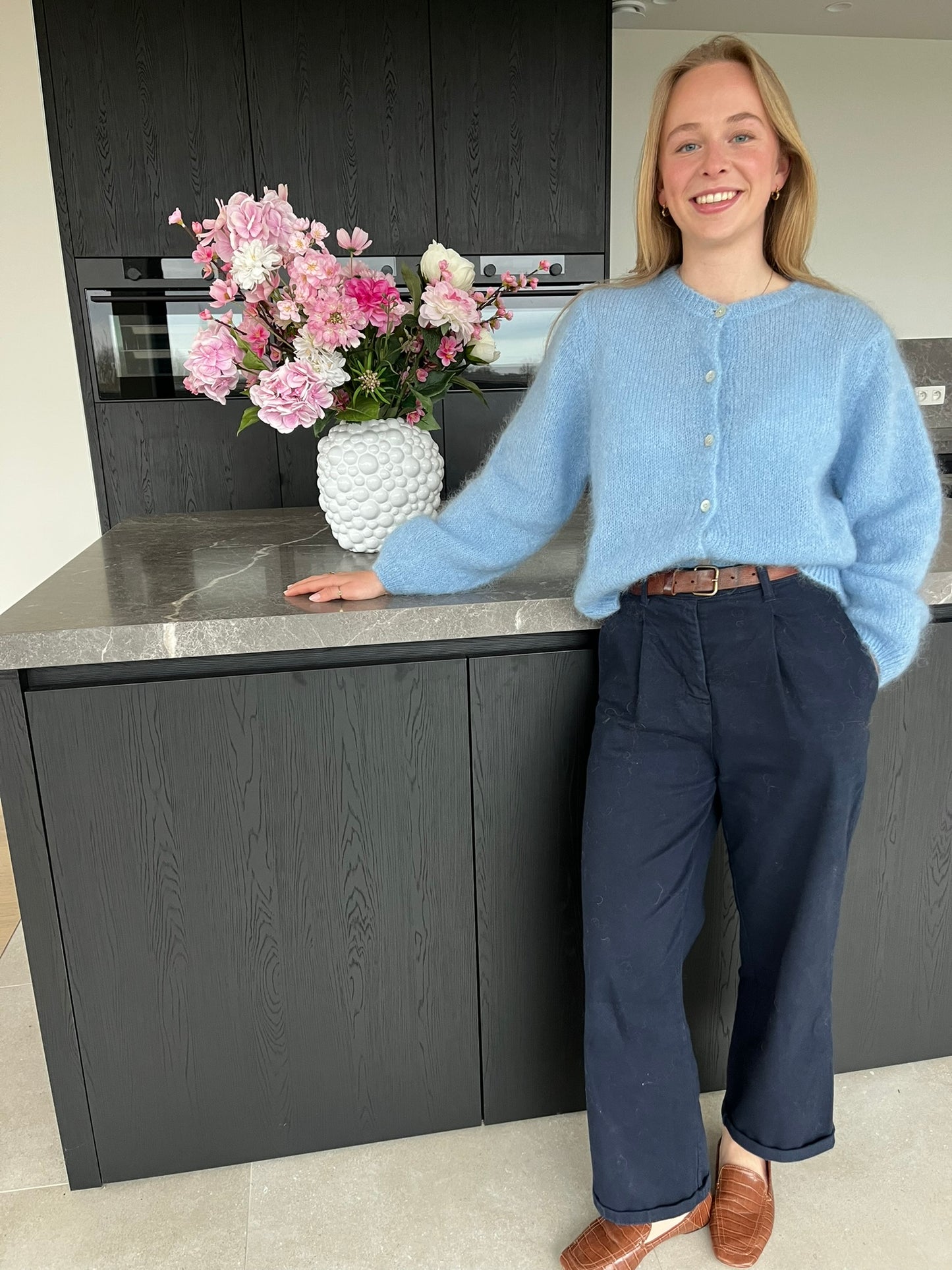 Mira mohair trui lichtblauw